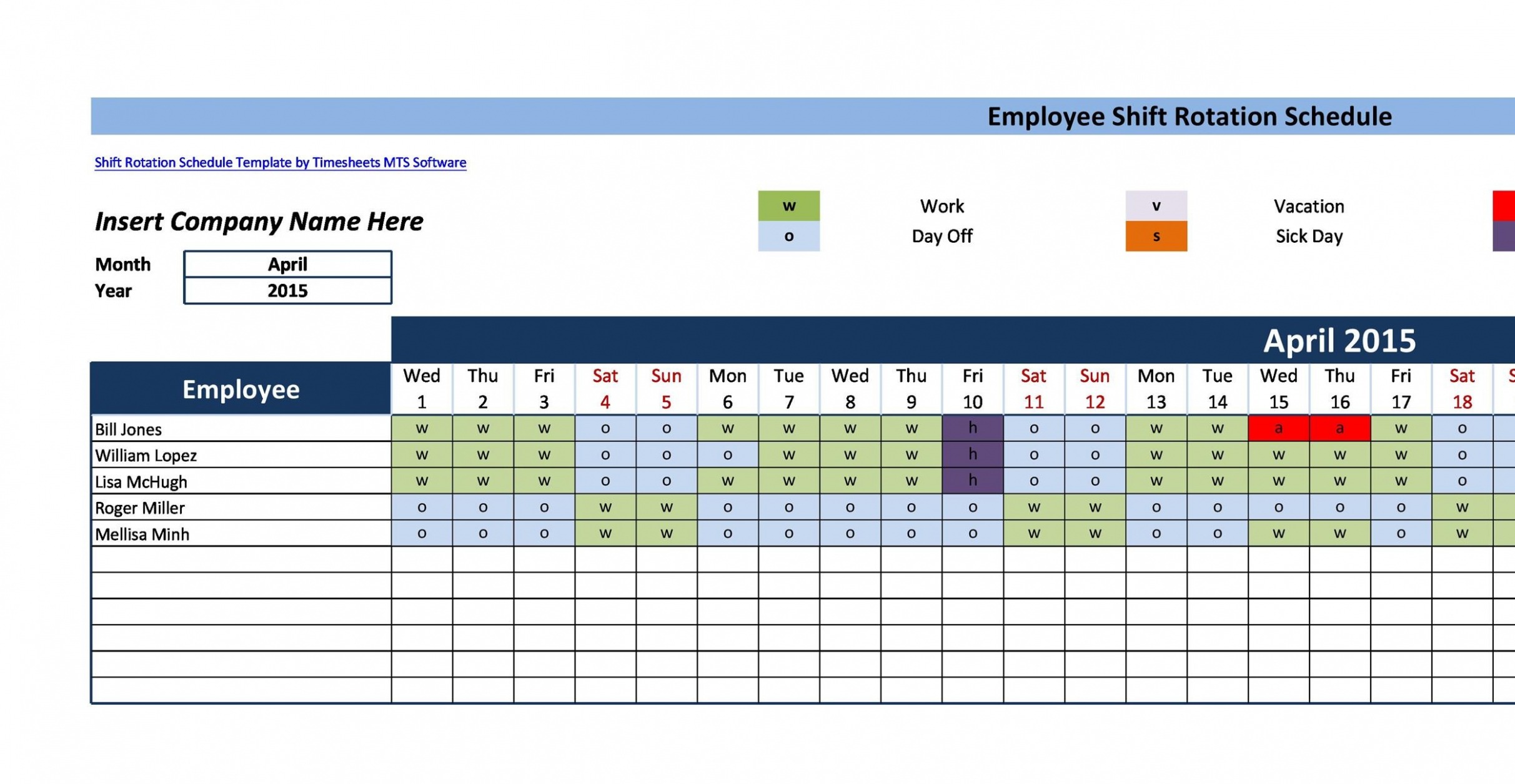 Free 4 Crew 12 Hour Shift Schedule Template PDF