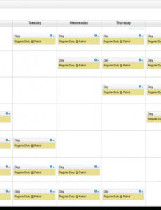 Printable 40 Hour Work Week Schedule Template PDF