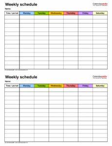 Free 6 Day Work Schedule Template PDF