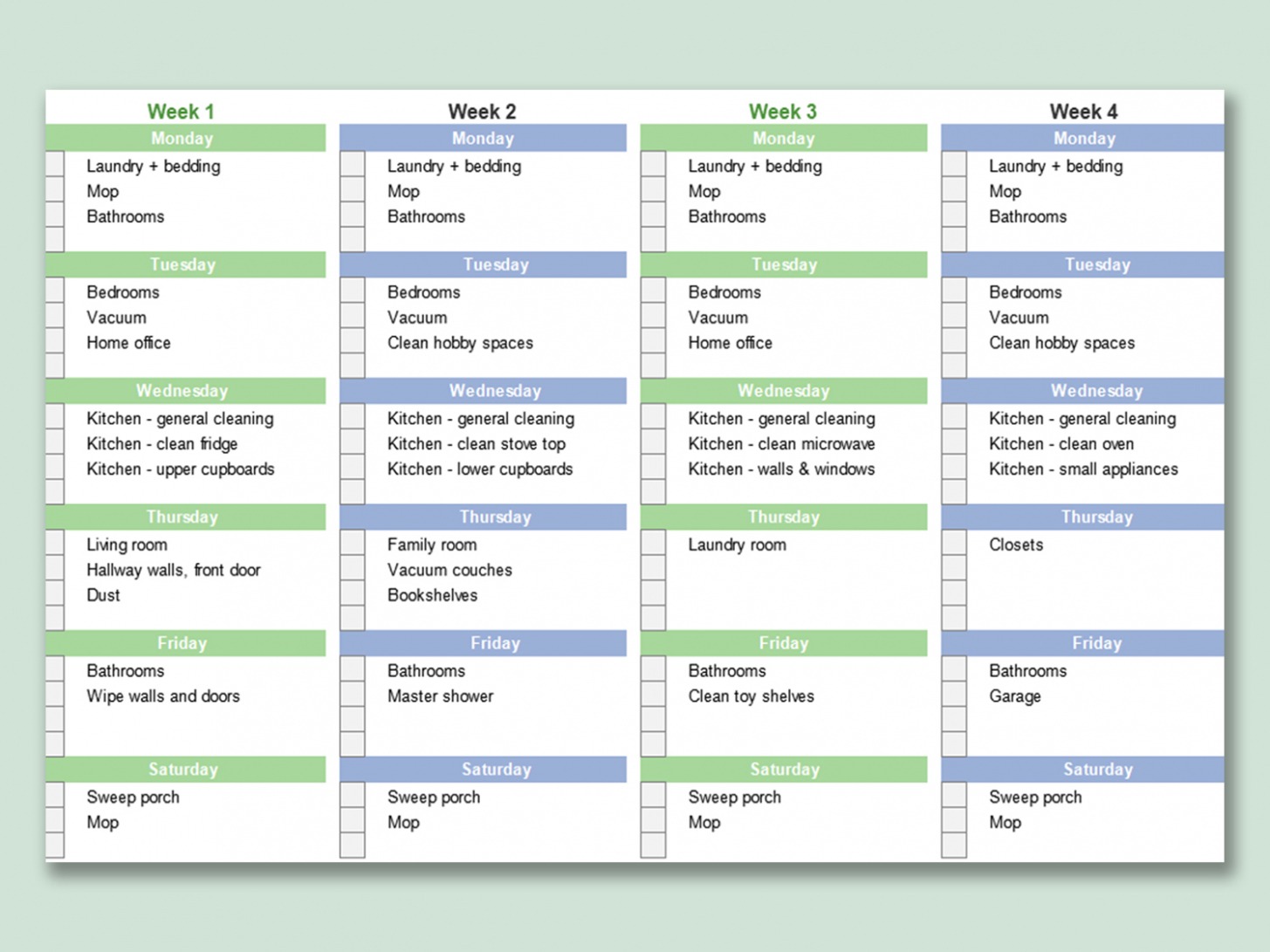  Apartment Cleaning Schedule Template Docs
