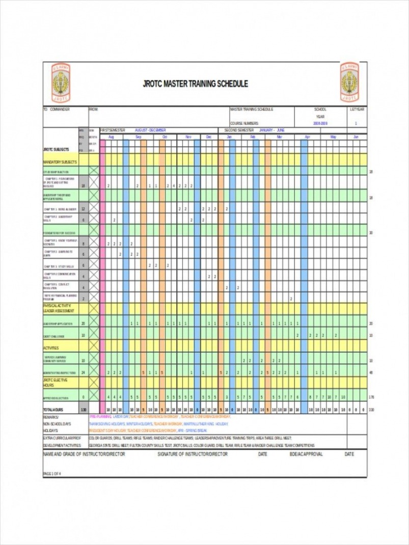 Editable Army Training Schedule Template Word Editable Army Training Schedule Template Word