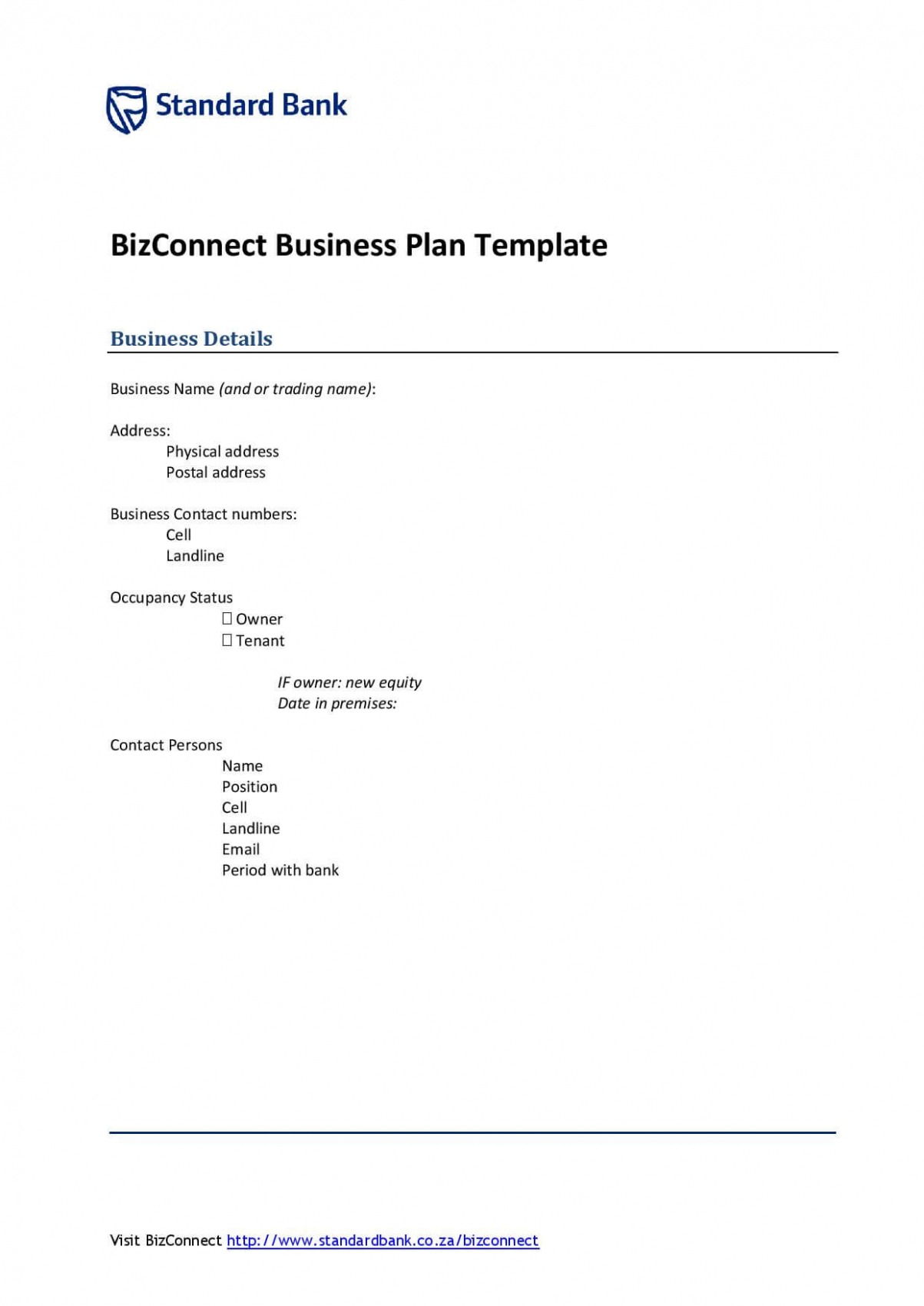 Printable Bank Business Plan Template Doc