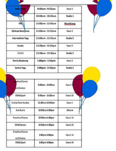 Free Birthday Party Schedule Template PDF