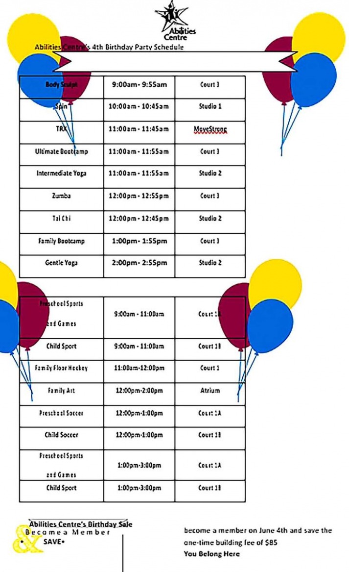 Editable Birthday Party Schedule Template PDF