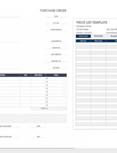 Printable Blanket Purchase Order Template PDF
