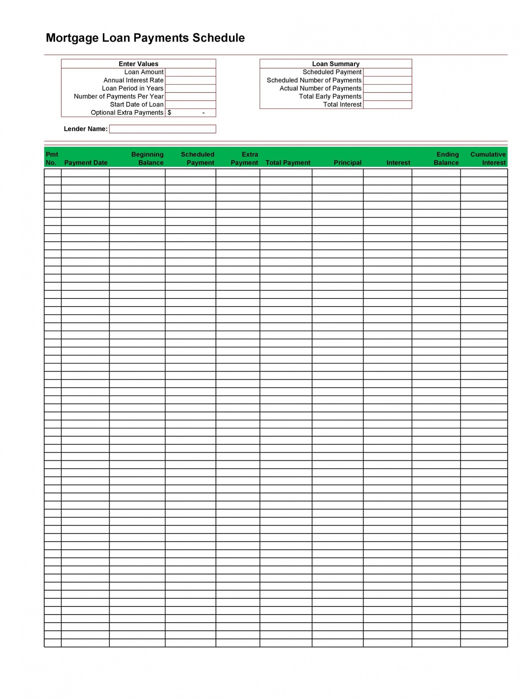  Car Payment Schedule Template PDF