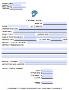 Editable Catering Service Invoice Template PPT