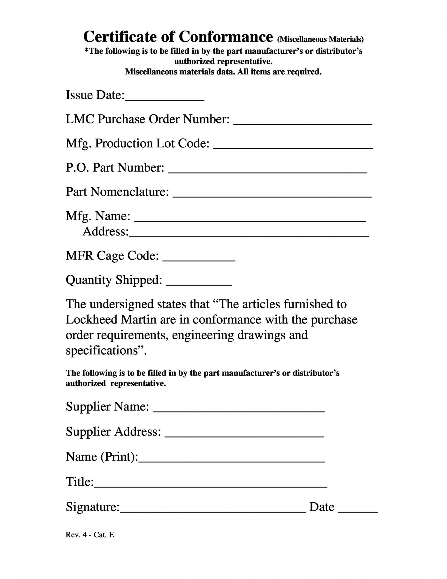 Sample Certificate Of Conformity Template Sample Sample Certificate Of Conformity Template Sample