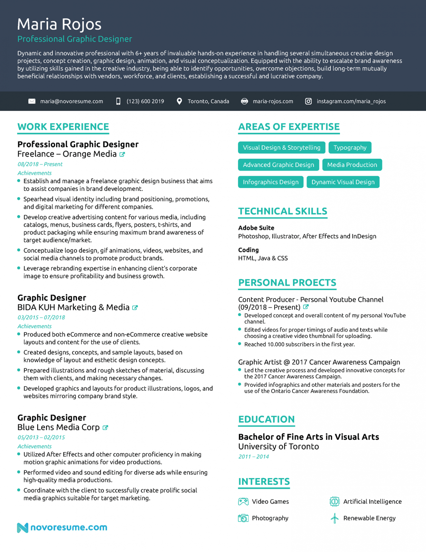 Editable Chronological Order Resume Template PDF