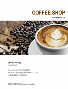 Editable Coffee Shop Business Plan Template PDF