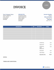 Editable Collection Invoice Template