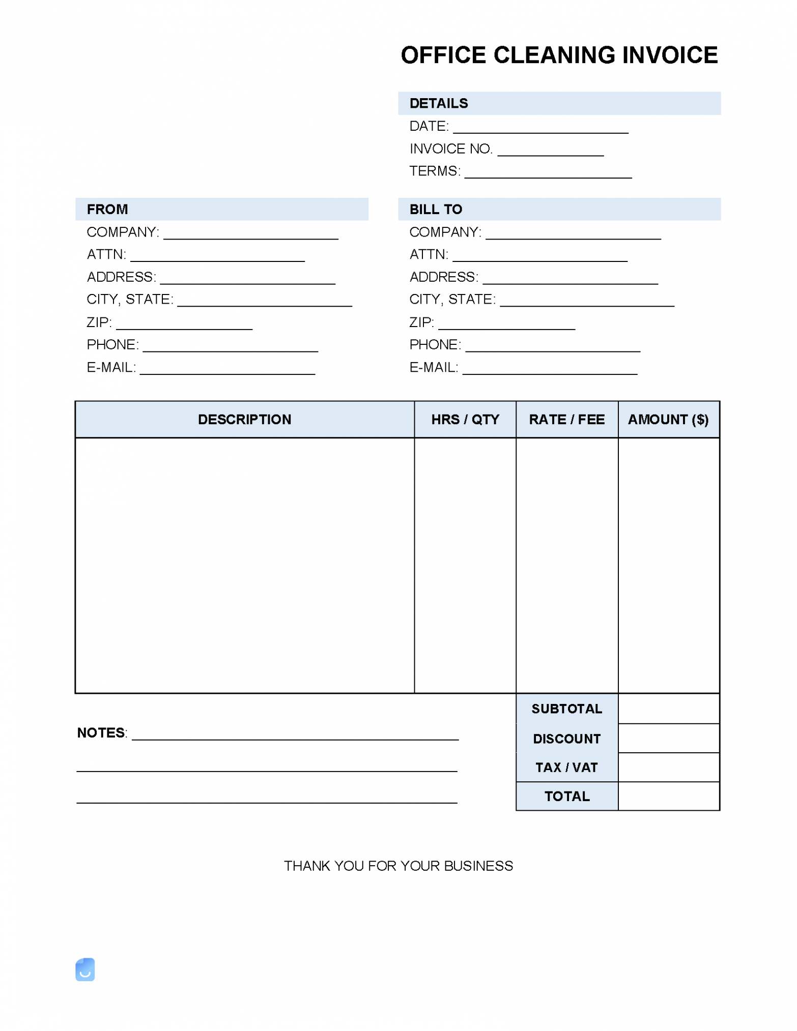 Printable Commercial Cleaning Invoice Template PPT Printable Commercial Cleaning Invoice Template PPT