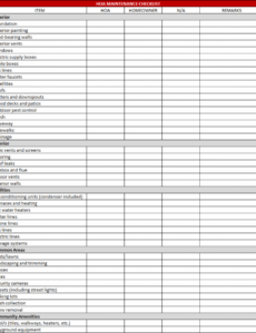 Condominium Maintenance Plan Template Excel