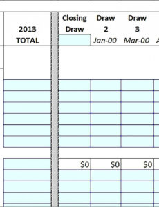 Printable Construction Draw Schedule Template Excel