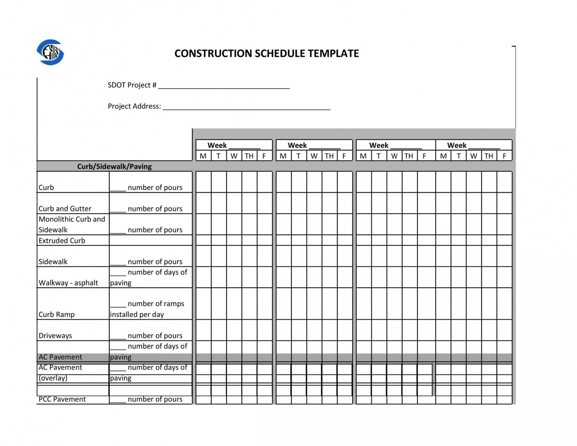 Editable Construction Draw Schedule Template Word