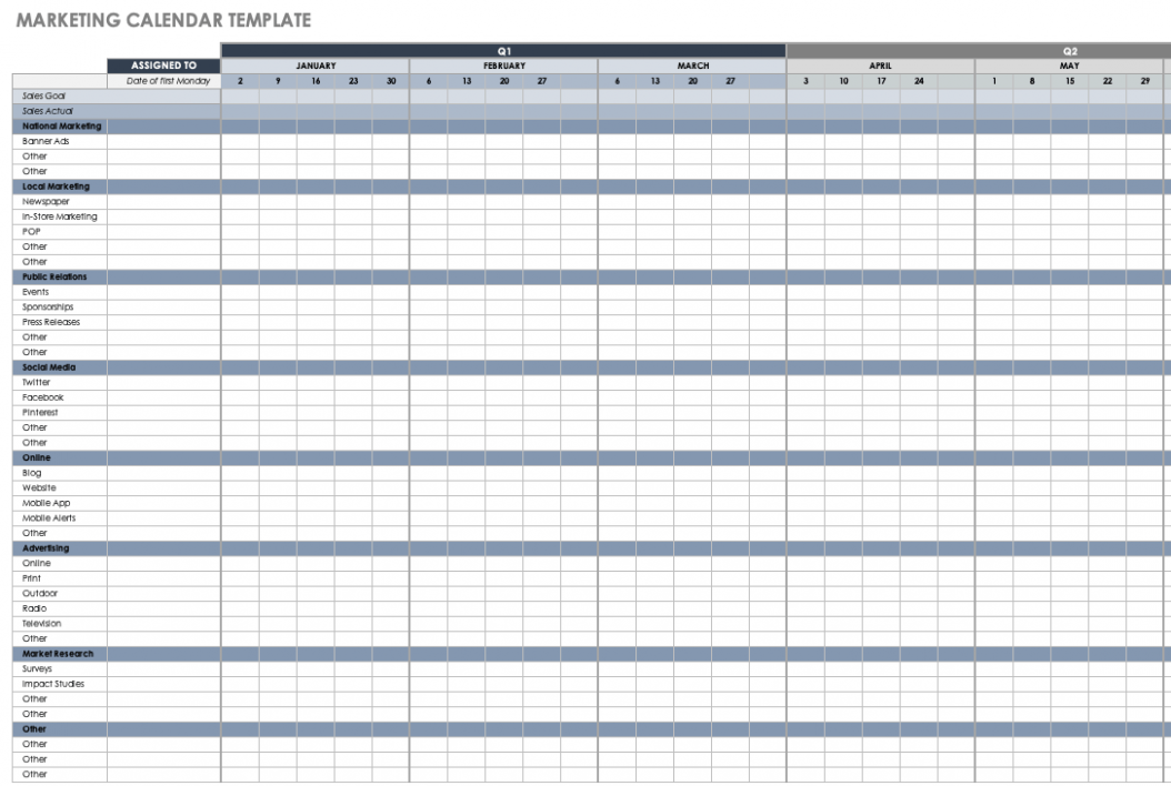 Free Content Marketing Schedule Template Excel
