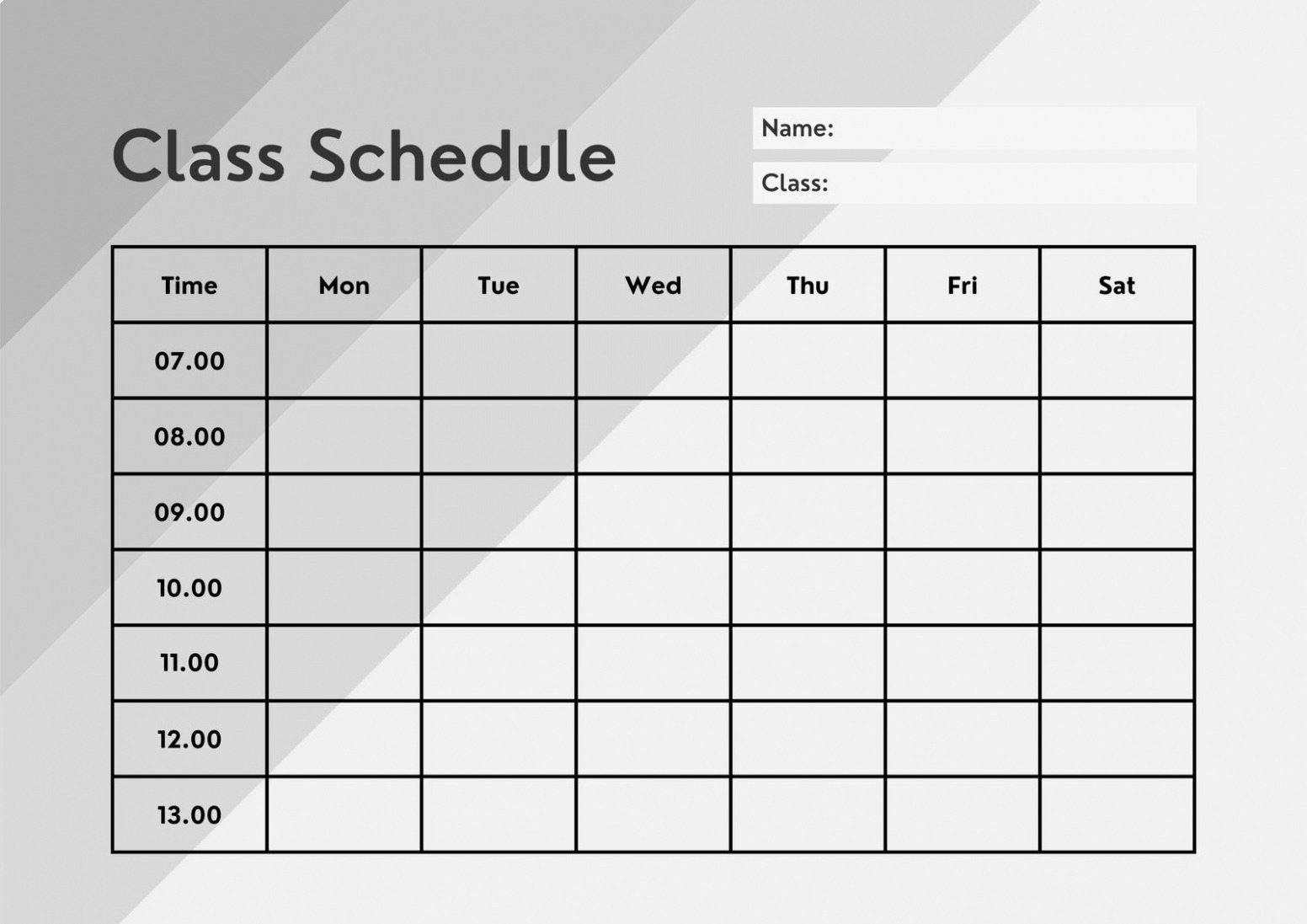 Free Course Schedule Planner Template Word