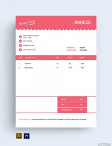 Sample Cupcake Invoice Template Doc