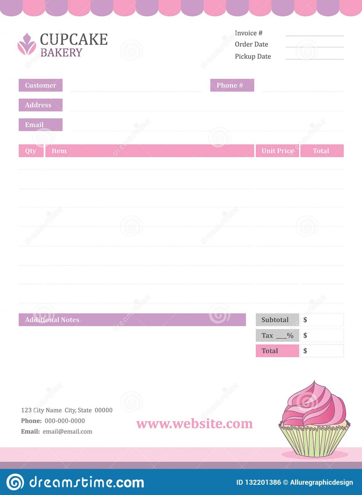 Editable Cupcake Invoice Template Excel Editable Cupcake Invoice Template Excel
