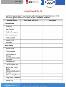 Customer Satisfaction Action Plan Template PDF