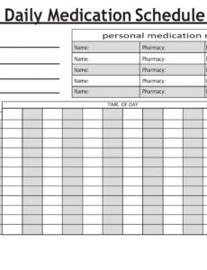 Editable Daily Medicine Schedule Template CSV