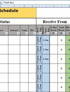 Daily Production Schedule Template Excel