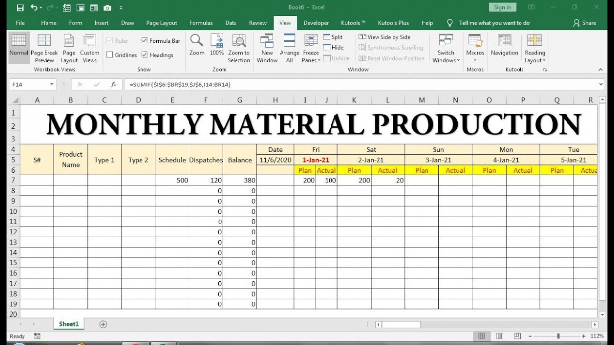  Daily Production Schedule Template CSV