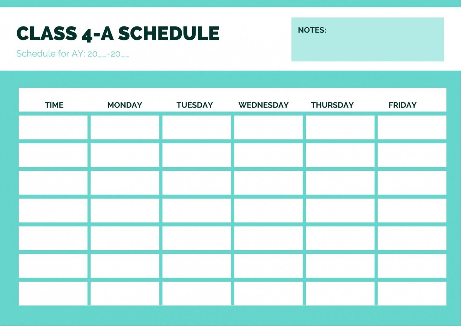 Editable Dance Studio Schedule Template Docs