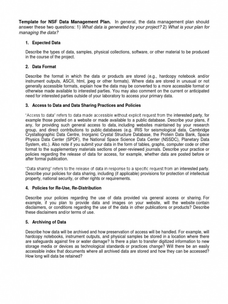  Data Management Plan Template Excel