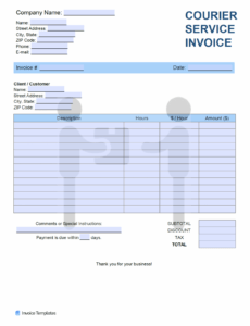 Sample Delivery Service Invoice Template Doc