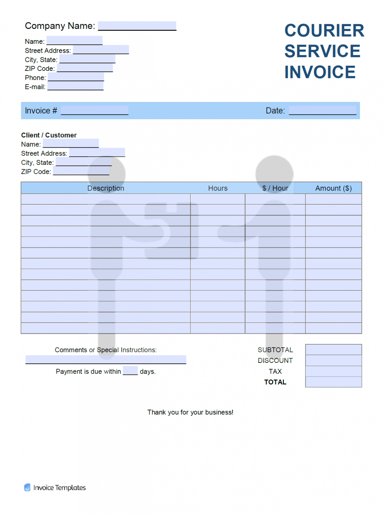 Printable Delivery Service Invoice Template Docs Printable Delivery Service Invoice Template Docs