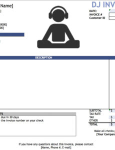 Sample Dj Invoice Template PPT