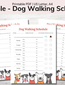 Printable Dog Walking Schedule Template Sample