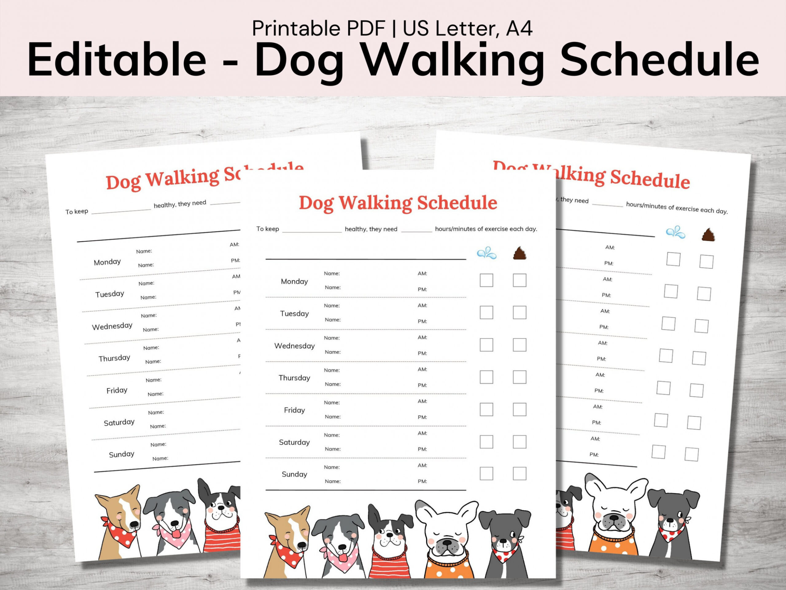  Dog Walking Schedule Template PPT