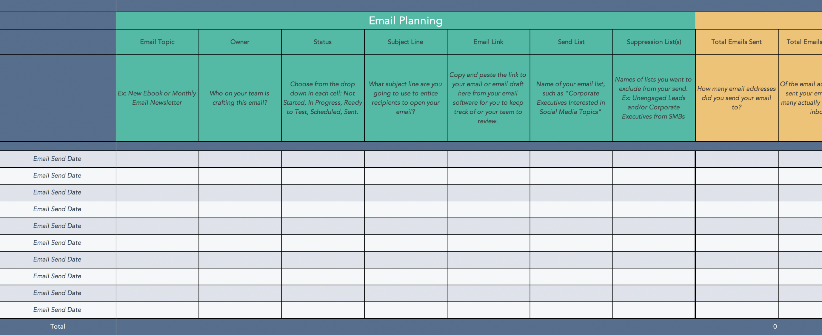  Email Marketing Schedule Template CSV