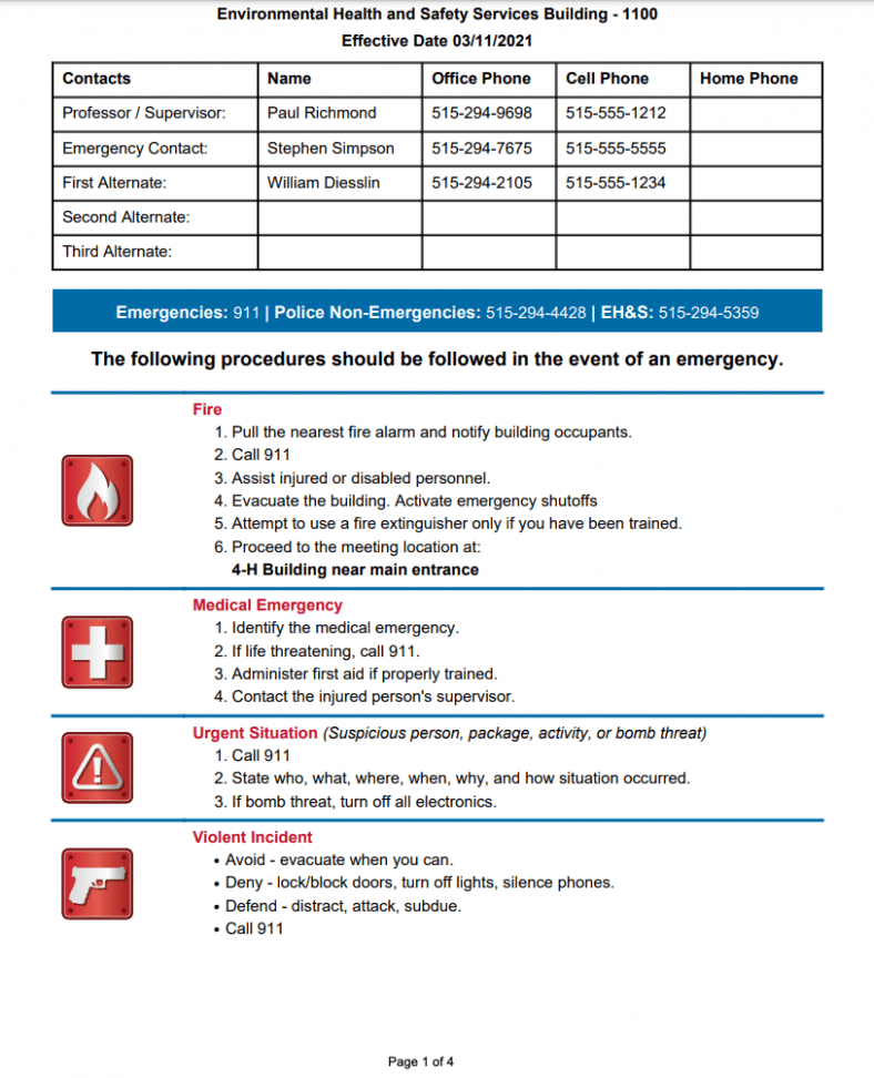 Editable Environmental Health And Safety Plan Template Sample