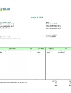 Printable Freelance Graphic Design Invoice Template Sample