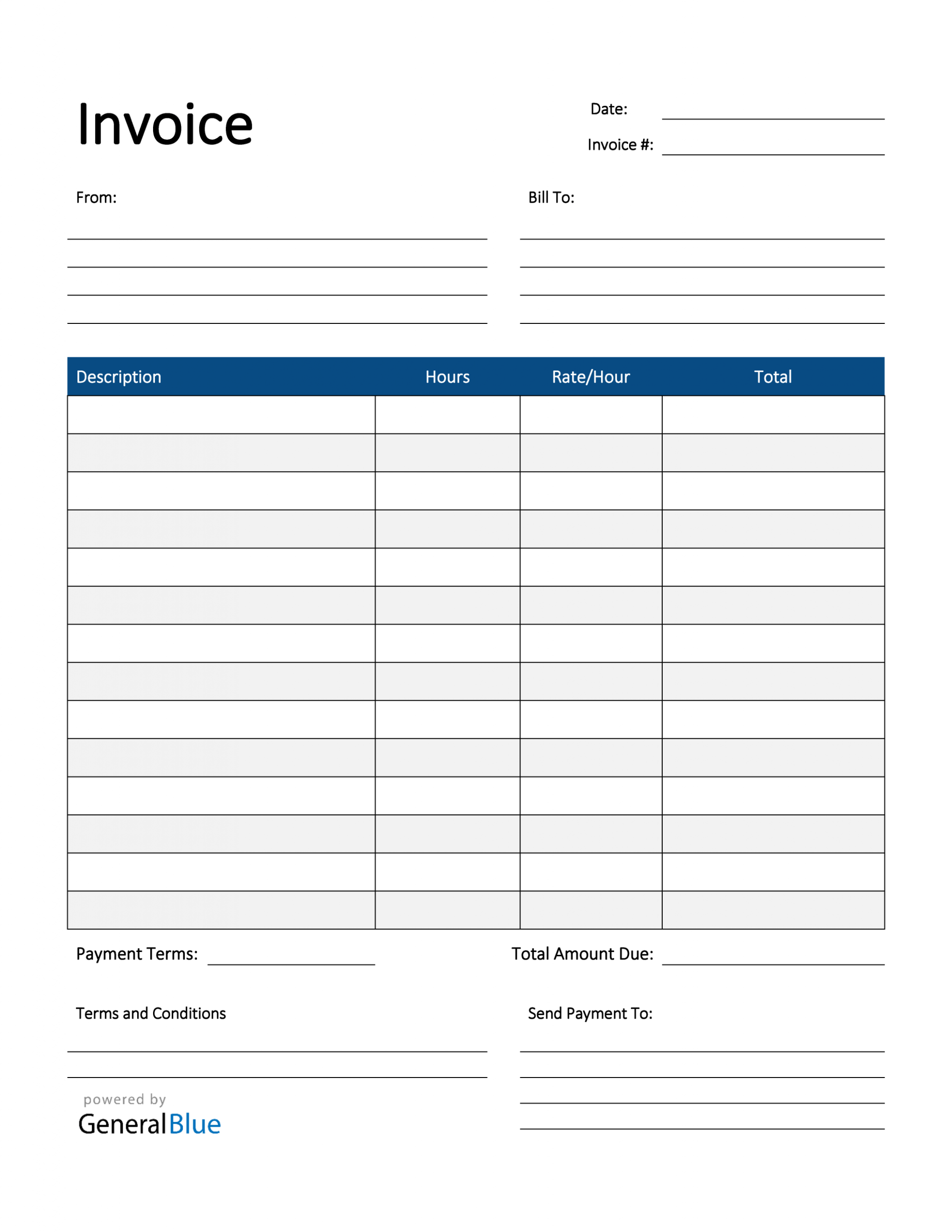 Sample Freelance Hourly Invoice Template 