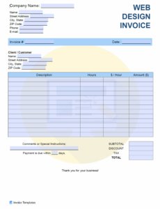 Editable Freelance Web Developer Invoice Template PDF