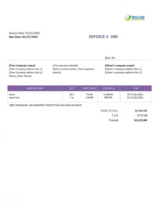 Sample Independent Contractor Invoice Template PDF