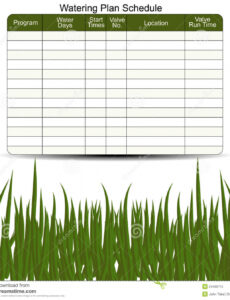 Free Irrigation Schedule Template CSV