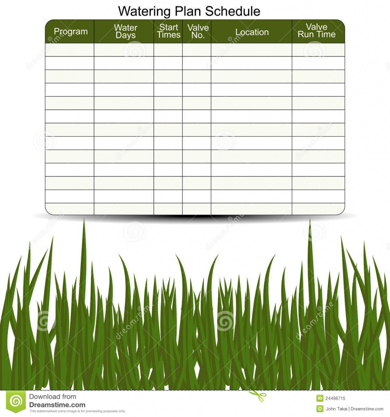 Editable Irrigation Schedule Template Doc