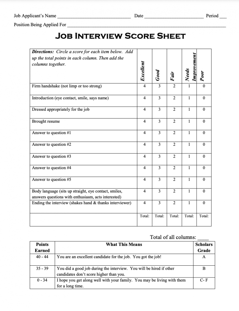 Editable Job Interview Schedule Template CSV