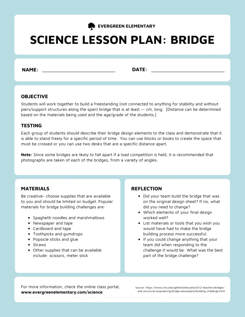 Printable Lesson Plan Template High School Science CSV