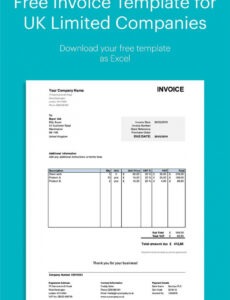 Printable Ltd Company Invoice Template PDF