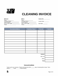 Sample Maid Service Invoice Template Docs