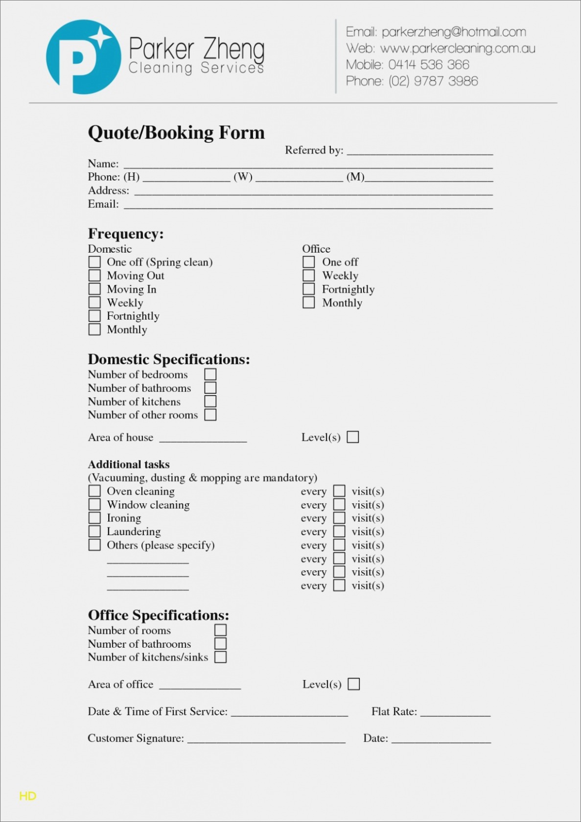 Printable Maid Service Invoice Template PPT