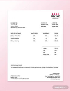 Editable Makeup Artist Invoice Template