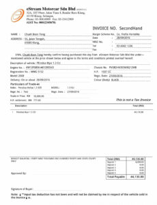 Printable Margin Scheme Invoice Template