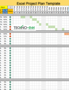 Printable Master Project Plan Template CSV